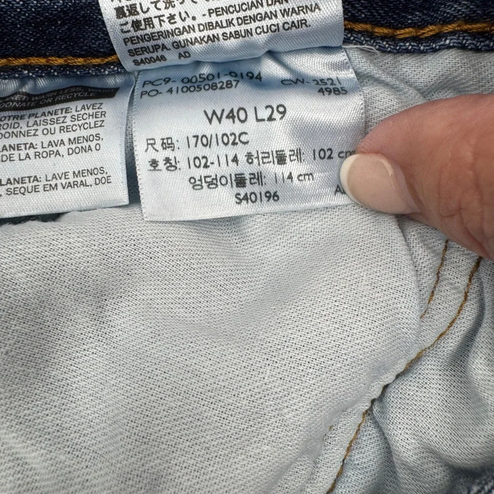 Levis 501 Original Fit Mens‎ Dark Wash Blue Button Fly Jean W40 L29 (W40 L28)